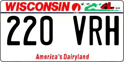 WI license plate 220VRH