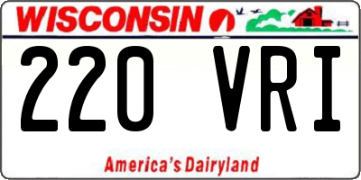 WI license plate 220VRI