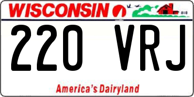 WI license plate 220VRJ
