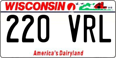 WI license plate 220VRL