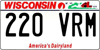 WI license plate 220VRM