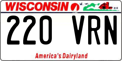 WI license plate 220VRN