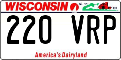 WI license plate 220VRP