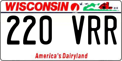 WI license plate 220VRR