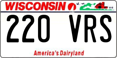 WI license plate 220VRS