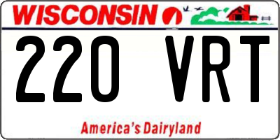 WI license plate 220VRT