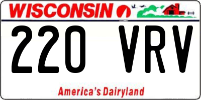 WI license plate 220VRV