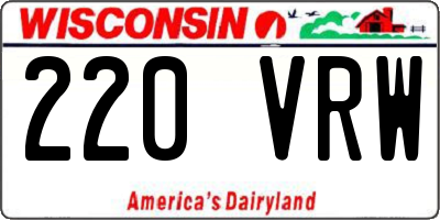 WI license plate 220VRW