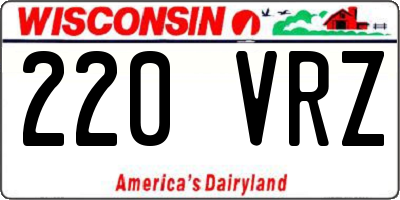 WI license plate 220VRZ