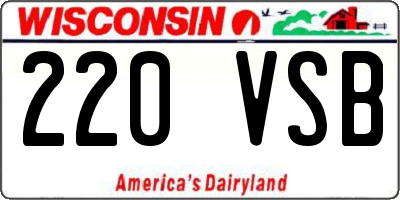 WI license plate 220VSB