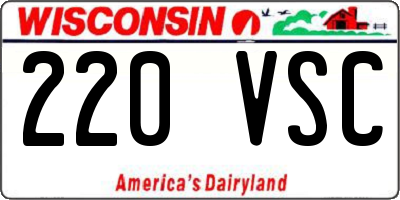 WI license plate 220VSC