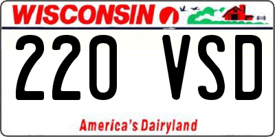 WI license plate 220VSD
