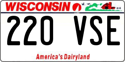 WI license plate 220VSE