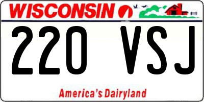 WI license plate 220VSJ