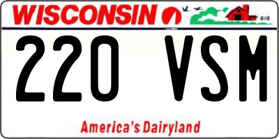 WI license plate 220VSM