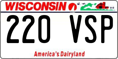 WI license plate 220VSP