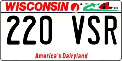 WI license plate 220VSR