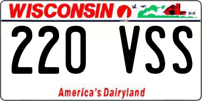 WI license plate 220VSS