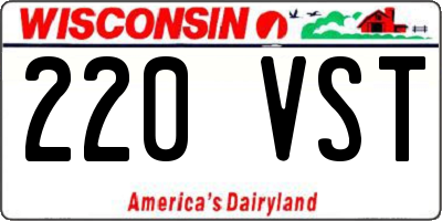 WI license plate 220VST