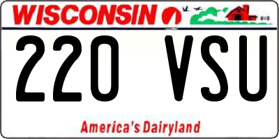 WI license plate 220VSU