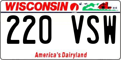 WI license plate 220VSW