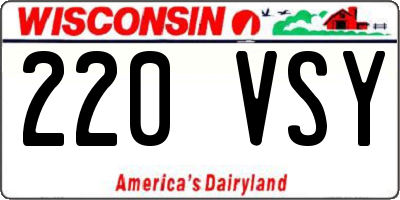 WI license plate 220VSY