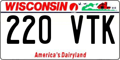 WI license plate 220VTK