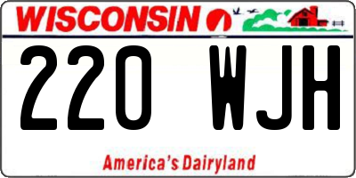WI license plate 220WJH