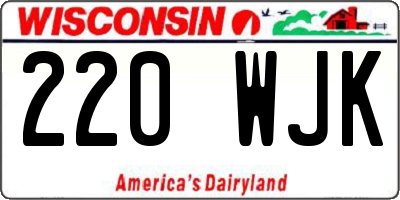 WI license plate 220WJK