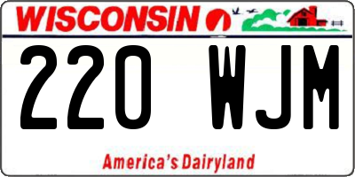 WI license plate 220WJM