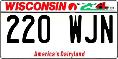 WI license plate 220WJN