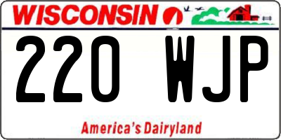 WI license plate 220WJP