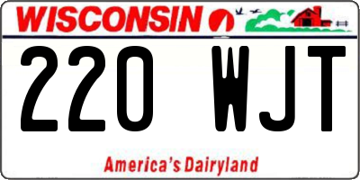 WI license plate 220WJT