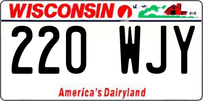 WI license plate 220WJY