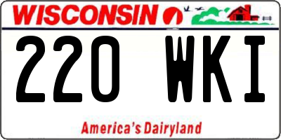 WI license plate 220WKI