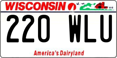WI license plate 220WLU