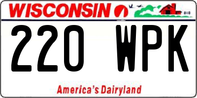 WI license plate 220WPK