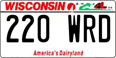 WI license plate 220WRD