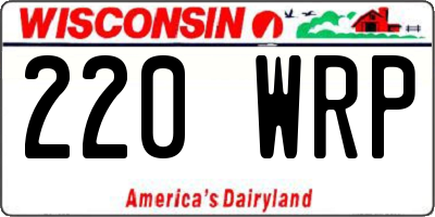 WI license plate 220WRP