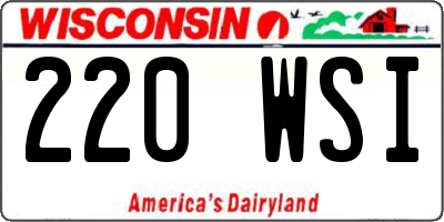WI license plate 220WSI