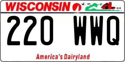 WI license plate 220WWQ