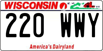 WI license plate 220WWY