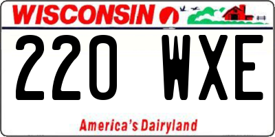 WI license plate 220WXE