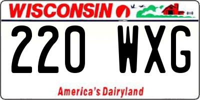WI license plate 220WXG