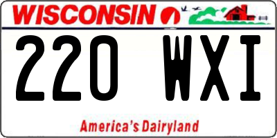 WI license plate 220WXI