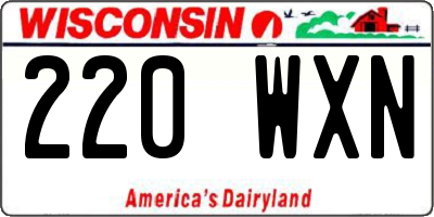 WI license plate 220WXN