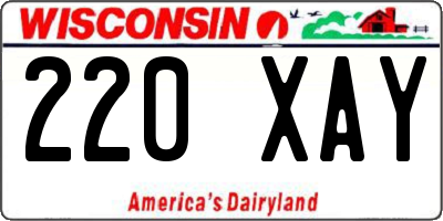 WI license plate 220XAY