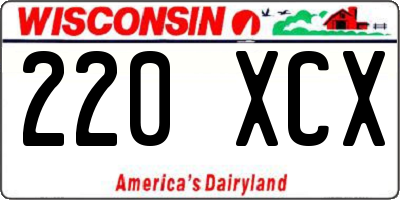WI license plate 220XCX