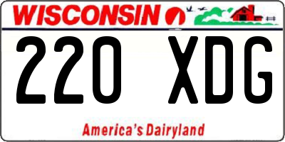 WI license plate 220XDG
