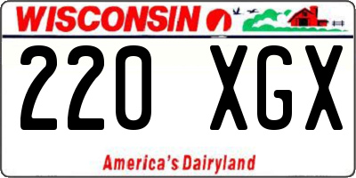 WI license plate 220XGX